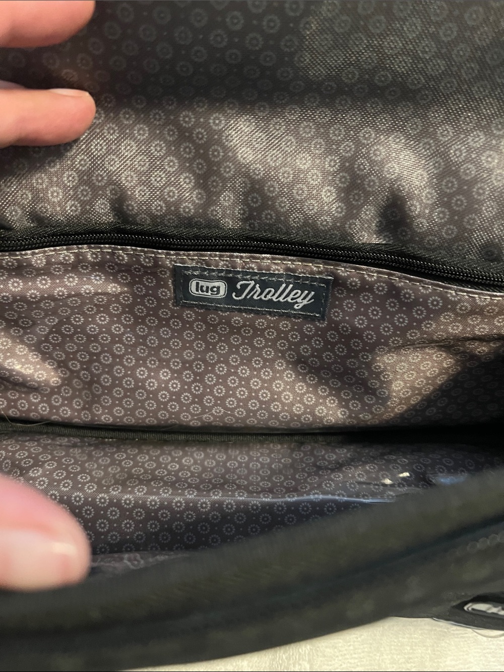 lug Trolley Travel Bag Interior in Brown and Black